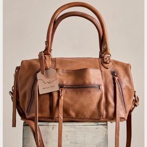 🆕 Free People | Baby Emerson Tote Leather Handbag in Saddle